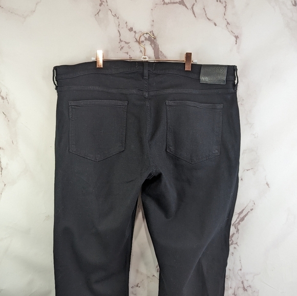 Paige Jeans Mens 32 X 23 Black Lennox Slim Straight Stretch Denim Crop - Picture 5 of 8